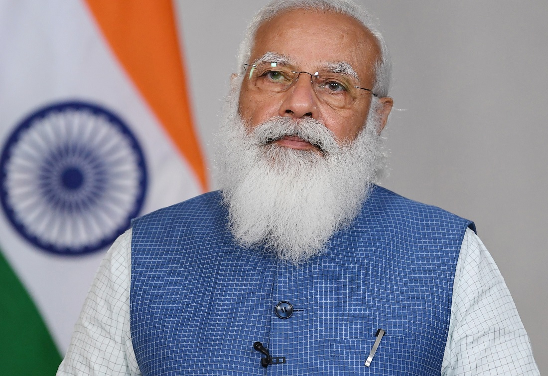 Indian Prime Minister Narendra Modi delivering a video address at the inaugural session of the Raisina Dialogue on Monday. Photo credit: PIB