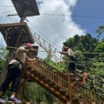 The zipline and obstacle course offer an adventurous experience for visitors to Harrison's Cave.