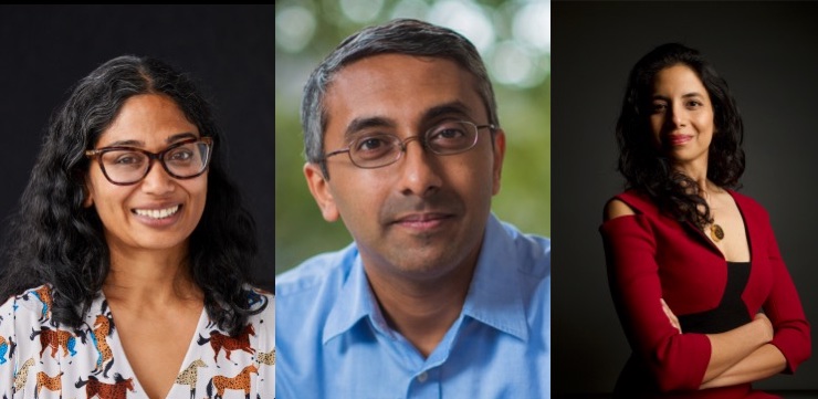 The three Indian finalists vying for the 2024 Blavatnik National Awards for Young Scientists Sohini Ramachandran (left), Yogesh Surendranath (center), and Anima Anandkumar.